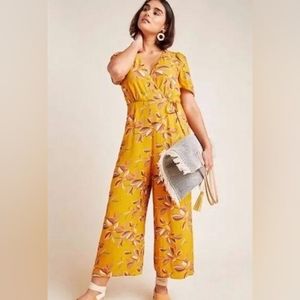 Anthropologie Greylin yellow floral jumpsuit NWT